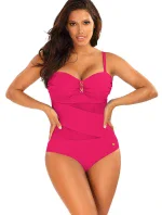 Dámské jednodílné plavky S8030D1-2d tm. růžové - Self