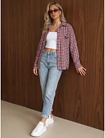 Dámská bavlněná košile s červeným kostkovaným vzorem FashionStreet DY0503 Dámská bavlněná košile s červeným kostkovaným vzorem FashionStreet DY0503