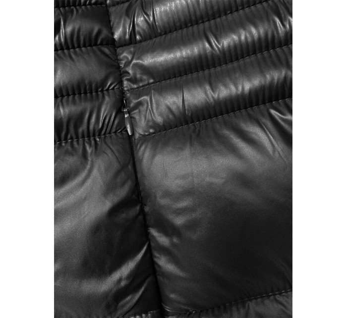Černá dámská prošívaná bunda pro přechodné období (2M-052)
