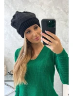 Dámská čepice černá model 18752317 - K-Fashion Dámská čepice černá model 18752317 - K-Fashion