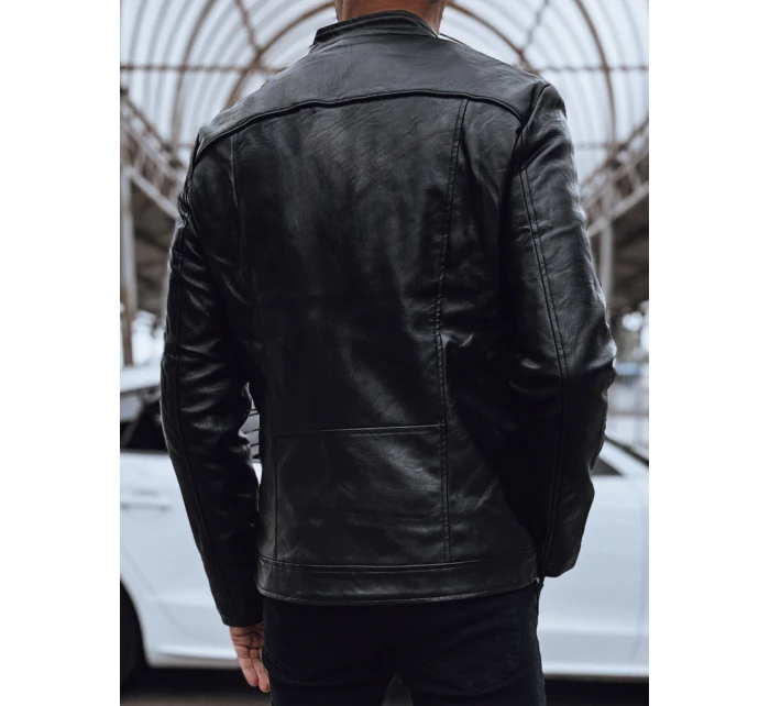 Pánská kožená bunda černá FashionStreet TX4713 Pánská kožená bunda černá FashionStreet TX4713
