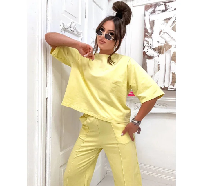 Žlutý dámský bavlněný oversize komplet model 21151857 - Moon