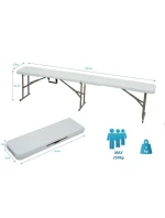 CATERINGOVÁ LAVICE SKLÁDACÍ 183X28X43CM BÍLÁ