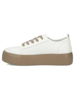 Dámské kožené polobotky sportovní creepers bílé Filippo DP6116