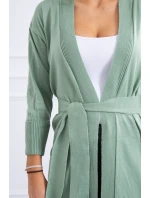 Svetr dlouhý svetr model 18748009 v pase tmavě mátový - K-Fashion Svetr dlouhý svetr model 18748009 v pase tmavě mátový - K-Fashion