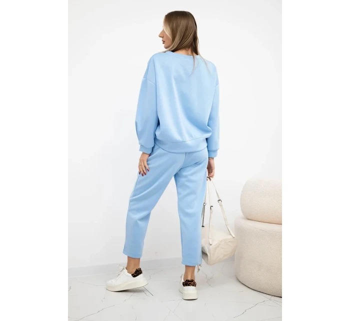 Komplet máslová látka teplákové + kalhoty modrý Komplet máslová látka teplákové + kalhoty modrý