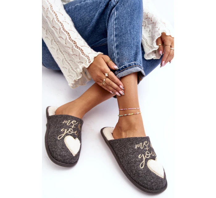 Dámské klasické pantofle s vložkou šedé Mabira