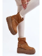 Kožené dámské boty na masivní podrážce Camel model 21644292 - Zazoo