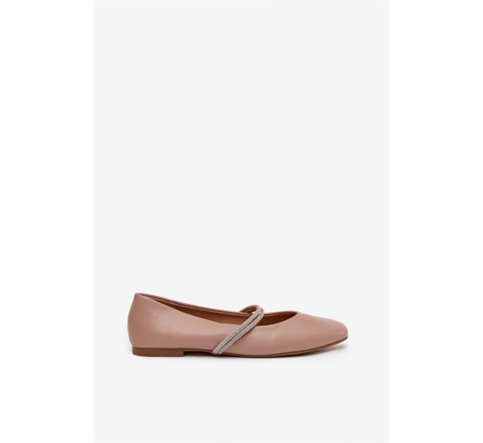 Dámské baleríny s pásky – tmavě béžové model 21834666 - Kesi