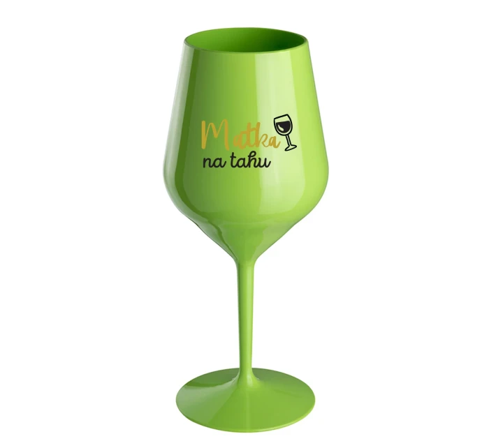 MATKA NA TAHU - zelená nerozbitná sklenice na víno 470 ml