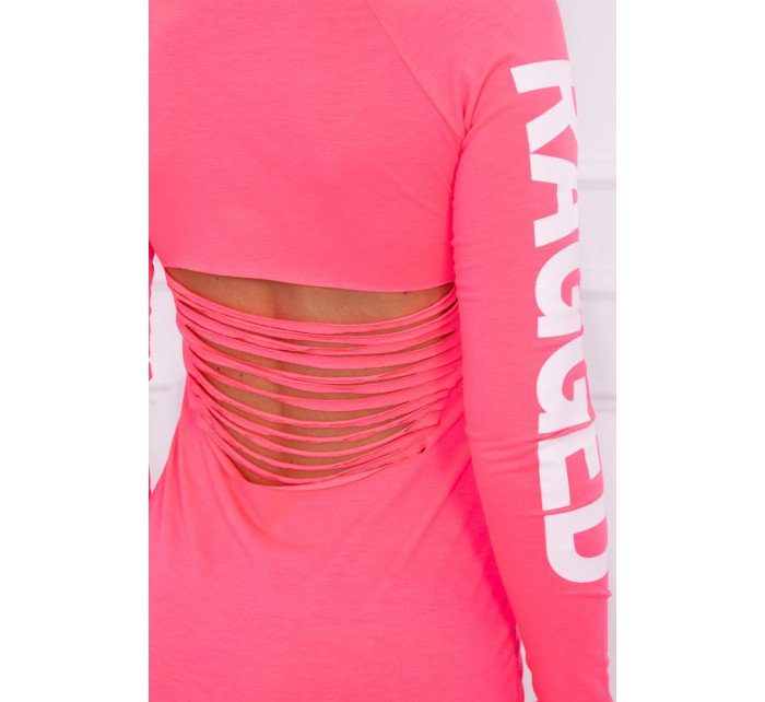 Dámské šaty Ragged 14826 neonově růžové - Kesi