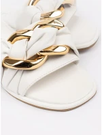 Trendy bílé dámské  nazouváky bez podpatku