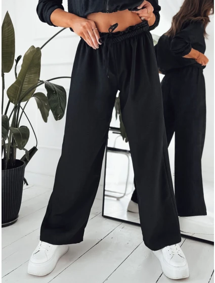 Dámské kalhoty se širokými nohavicemi MADDIE black FashionStreet UY1836