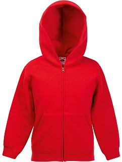 Fruit of the Loom Classic Kids Sweat Jacket Dětská mikina s kapucí 16.2045 red