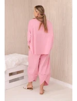 Komplet nových mikinových kalhot Punto tmavě pudrově růžová Komplet nových mikinových kalhot Punto tmavě pudrově růžová