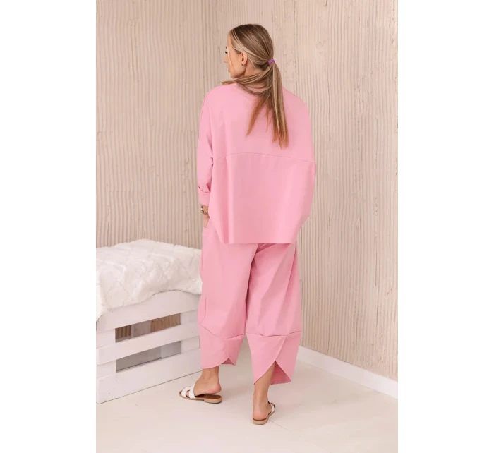 Komplet nových mikinových kalhot Punto tmavě pudrově růžová Komplet nových mikinových kalhot Punto tmavě pudrově růžová