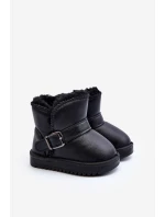 Dětské ekologické kožené sněhule s popruhem černé model 21645800 - Boto