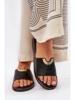 Dámské Pantofle Eko Kožené S Ozdobnými Oranžové model 21689341 - Boto