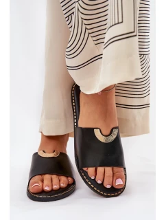 Dámské Pantofle Eko Kožené S Ozdobnými Oranžové model 21689341 - Boto