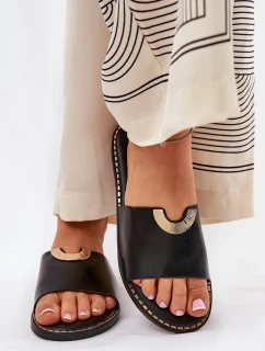 Dámské Pantofle Eko Kožené S Ozdobnými Oranžové model 21689341 - Boto