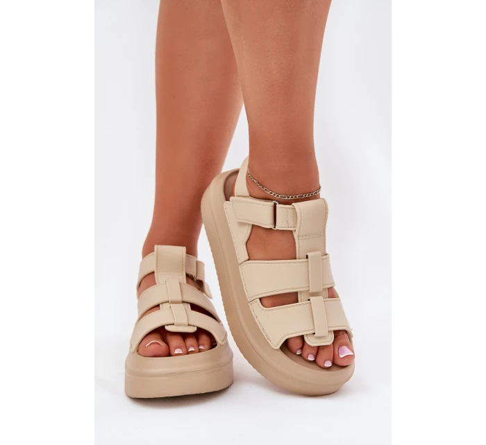 Dámské Sandály Na Platformě Béžové model 21696275 - Boto Dámské Sandály Na Platformě Béžové model 21696275 - Boto