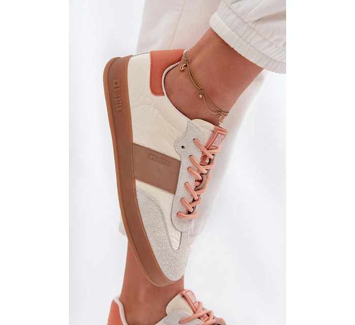 Kožené semišové dámské tenisky Big Star model 22042808 béžové - Big Star Shoes