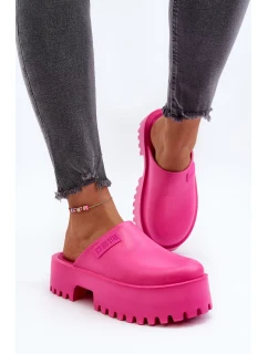 Dámské pantofle na platformě Big Star - fuchsia
