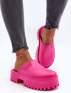 Dámské pantofle na platformě Big Star - fuchsia