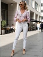 Dámské úzké džíny s vysokým pasem bílé FashionStreet UY2863