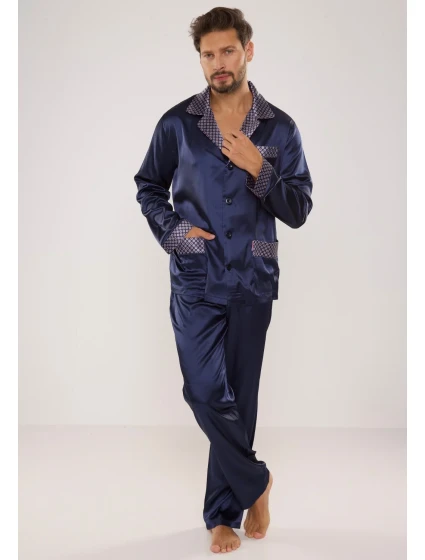 Pánské saténové pyžamo model 11329360 - De Lafense Pánské saténové pyžamo model 11329360 - De Lafense