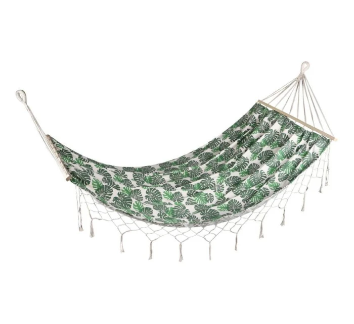 ZAHRADNÍ HOUPACÍ SÍŤ PRO 1 OSOBU 200X100CM S TYČÍ A STŘAPCEM MIAMI NATURA JUNGLE