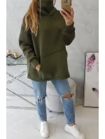 Zateplená mikina se zipem na zádech v barvě khaki Zateplená mikina se zipem na zádech v barvě khaki