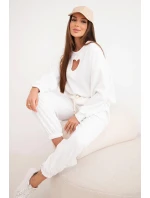 Dámská souprava model 21921204 s výřezem ve tvaru srdce ecru - K-Fashion
