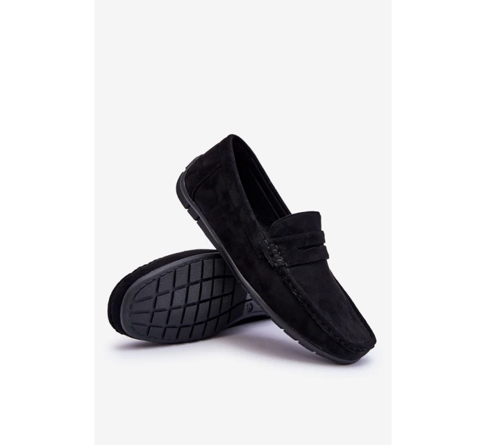 Mužské semišové mokasíny černé Wesley