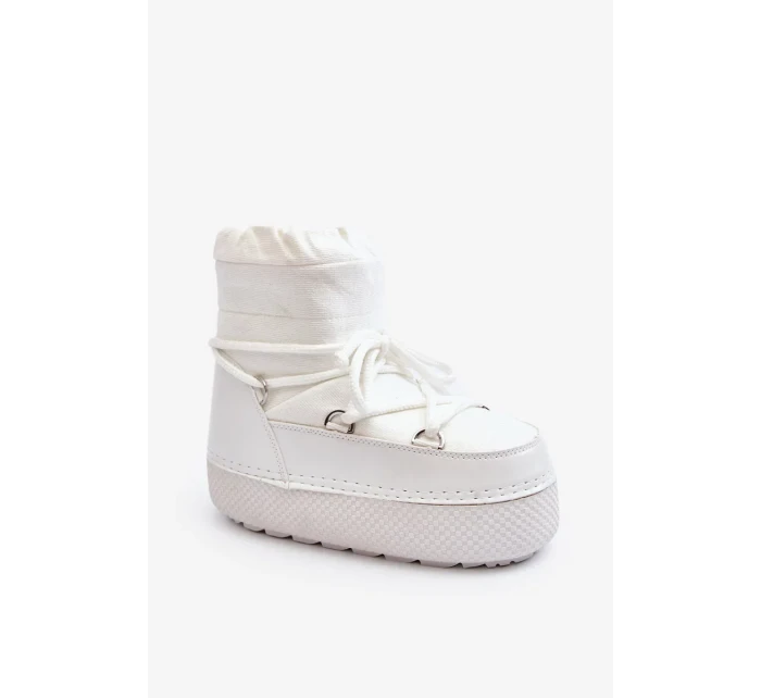 Dámské sněhule se šněrováním bílé Toolsa