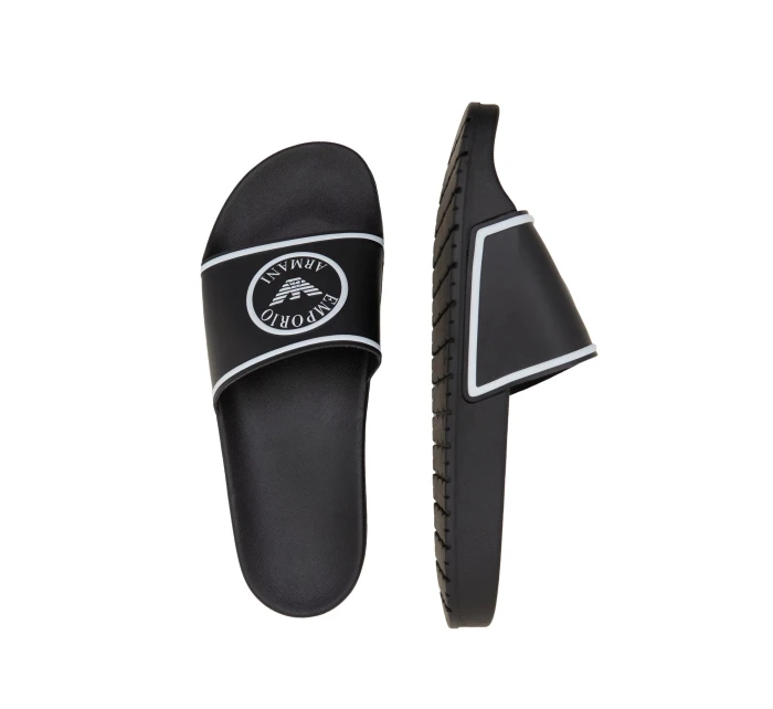 Pánské nazouváky XJPM14 XN870 A120 černobílé - Emporio Armani Pánské nazouváky XJPM14 XN870 A120 černobílé - Emporio Armani