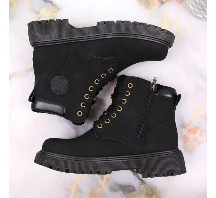 Zateplené trapery se zipem W model 19374782 černá - NEWS Zateplené trapery se zipem W model 19374782 černá - NEWS