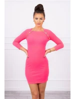 Šaty s ozdobnými knoflíky růžové neonové Šaty s ozdobnými knoflíky růžové neonové