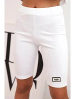 Dámský bavlněný komplet s krátkým rukávem a šortkami bílý Dámský bavlněný komplet s krátkým rukávem a šortkami bílý