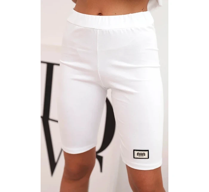 Dámský bavlněný komplet s krátkým rukávem a šortkami bílý Dámský bavlněný komplet s krátkým rukávem a šortkami bílý