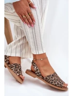 model 21697372 Kožené Nazouvací Sandály Leopardí - Zazoo model 21697372 Kožené Nazouvací Sandály Leopardí - Zazoo