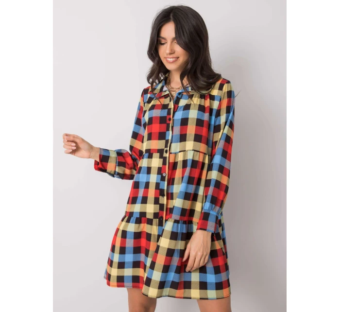 Sukienka DHJ SK model 19373340 czarno czerwony - FPrice Sukienka DHJ SK model 19373340 czarno czerwony - FPrice