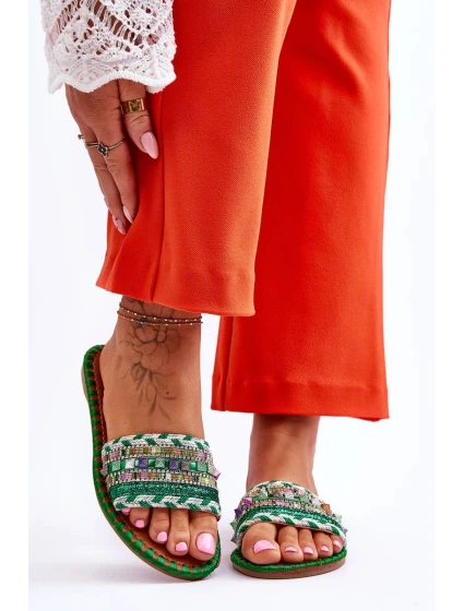 Dámské zdobené pantofle Zelene Bellisa Dámské zdobené pantofle Zelene Bellisa