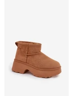 Dámské nízké sněhule Mavelle s kožíškem – camel Dámské nízké sněhule Mavelle s kožíškem – camel