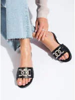 Klasické dámské černé nazouváky bez podpatku Klasické dámské černé nazouváky bez podpatku