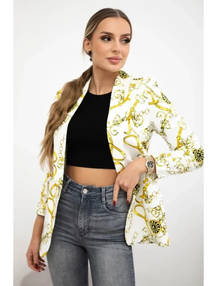 Bavlněná bunda s barevným potiskem model 20770526 - K-Fashion