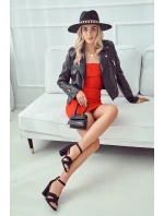 Módní Semišové sandály na vysokém podpatku Černé model 21578502 - Boto