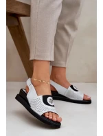 Dámské sandály na klínu – stříbrné Isnnoria