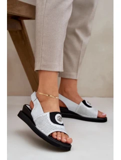 Dámské sandály na klínu – stříbrné Isnnoria