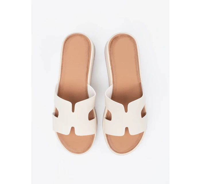 Praktické dámské Jasnobeżowy  nazouváky platforma